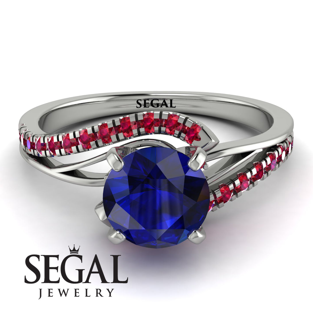 Twist Shank Sapphire Engagement Ring - Maria No. 60