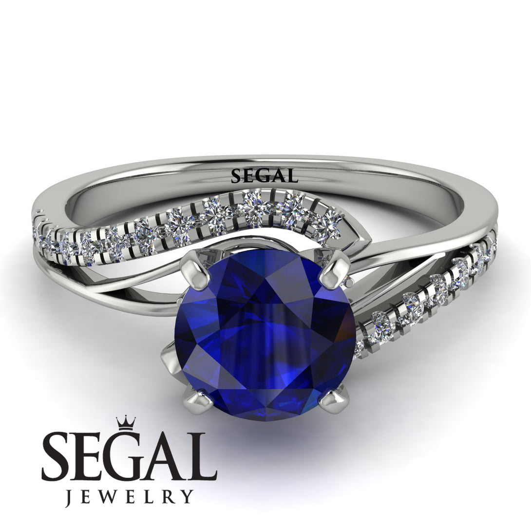 Twist Shank Sapphire Engagement Ring - Maria No. 15