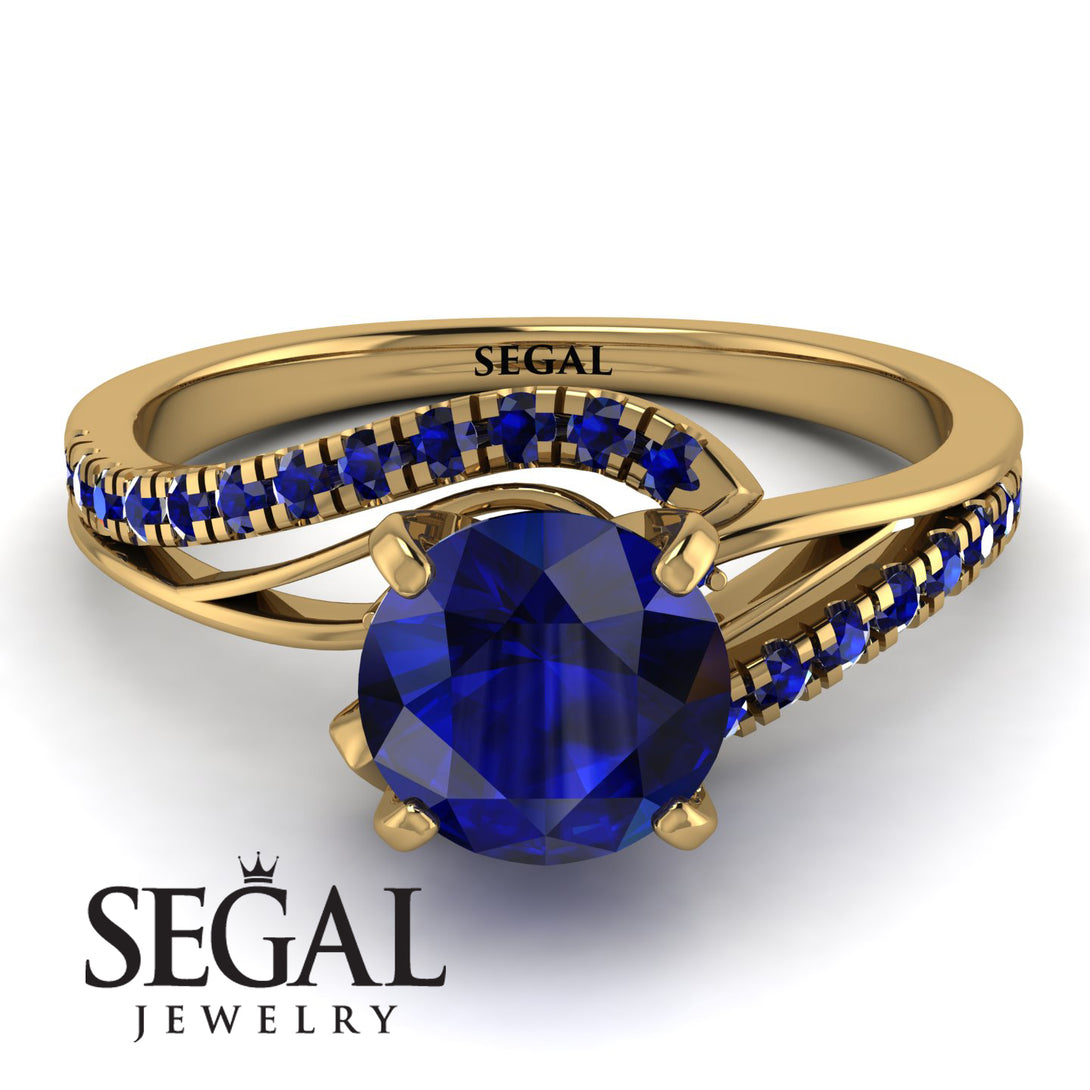 Twist Shank Sapphire Engagement Ring - Maria No. 73