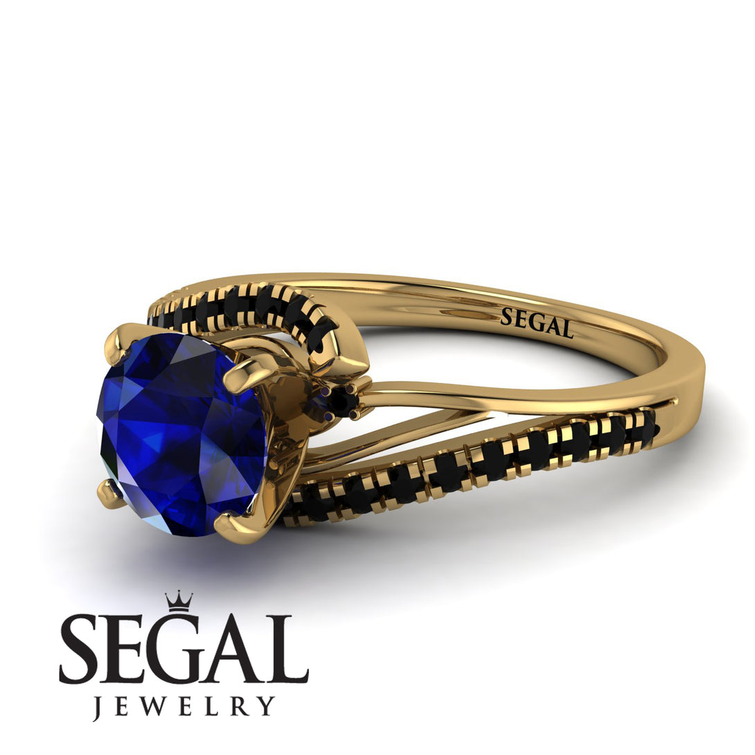 Twist Shank Sapphire Engagement Ring - Maria No. 43