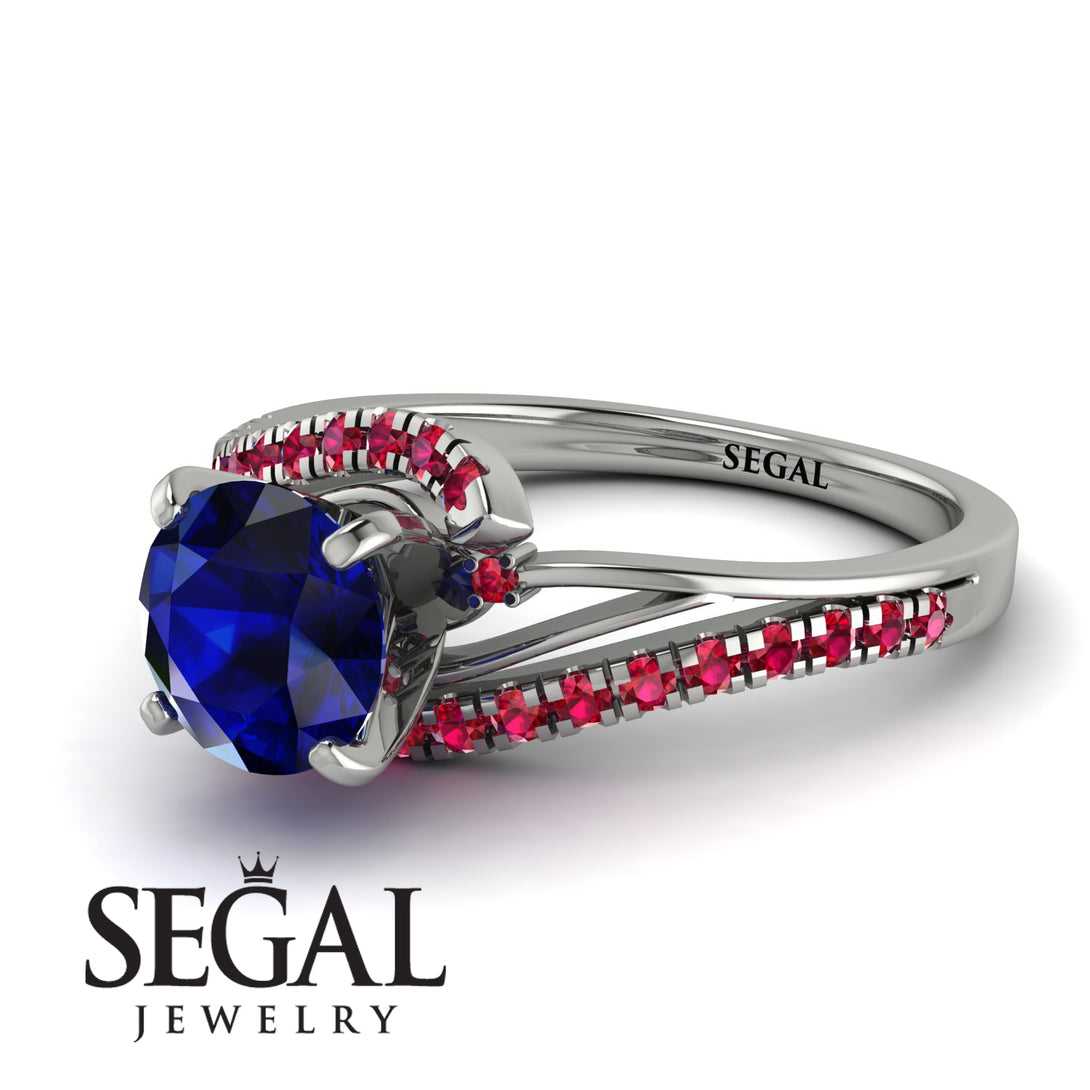 Twist Shank Sapphire Engagement Ring - Maria No. 60