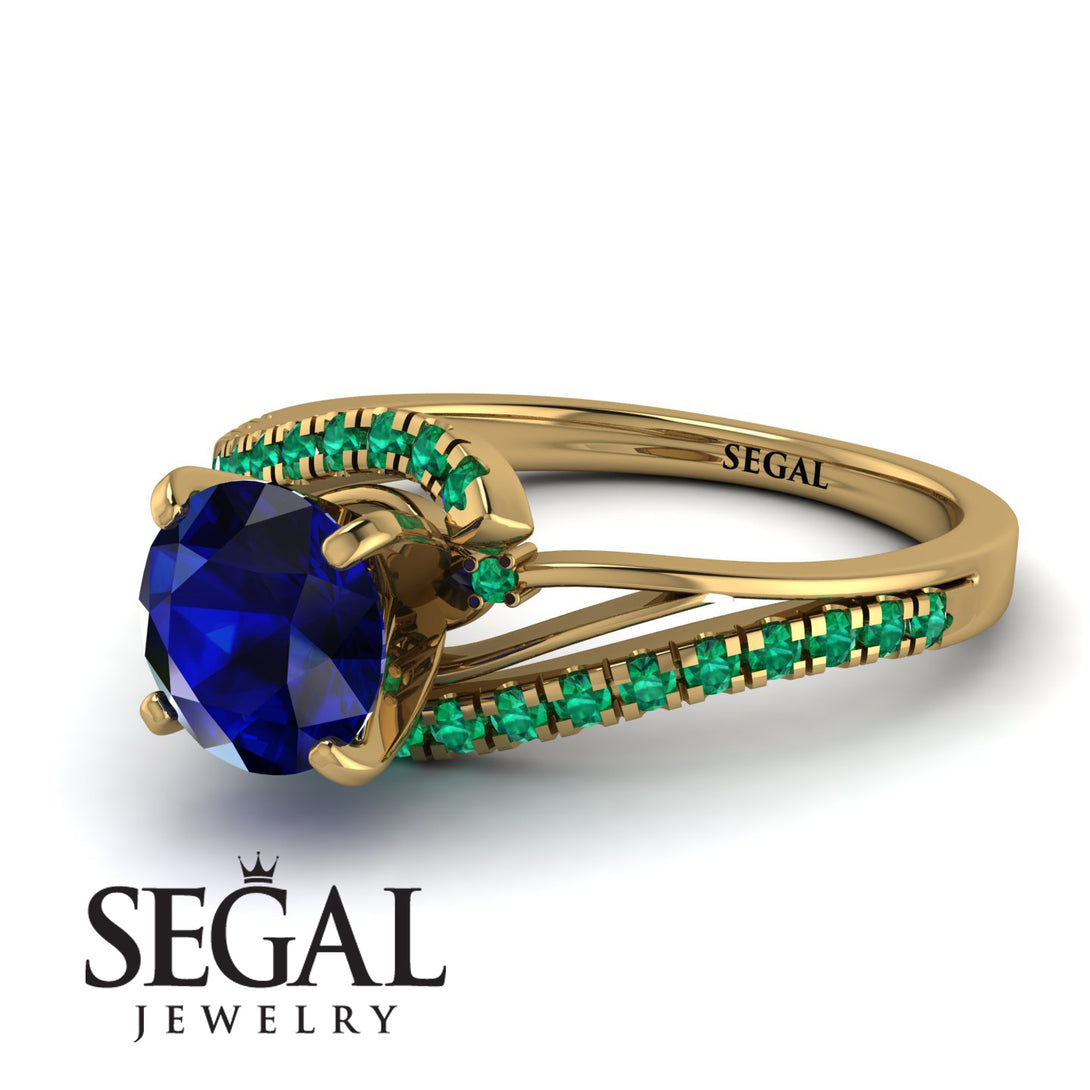 Twist Shank Sapphire Engagement Ring - Maria No. 28