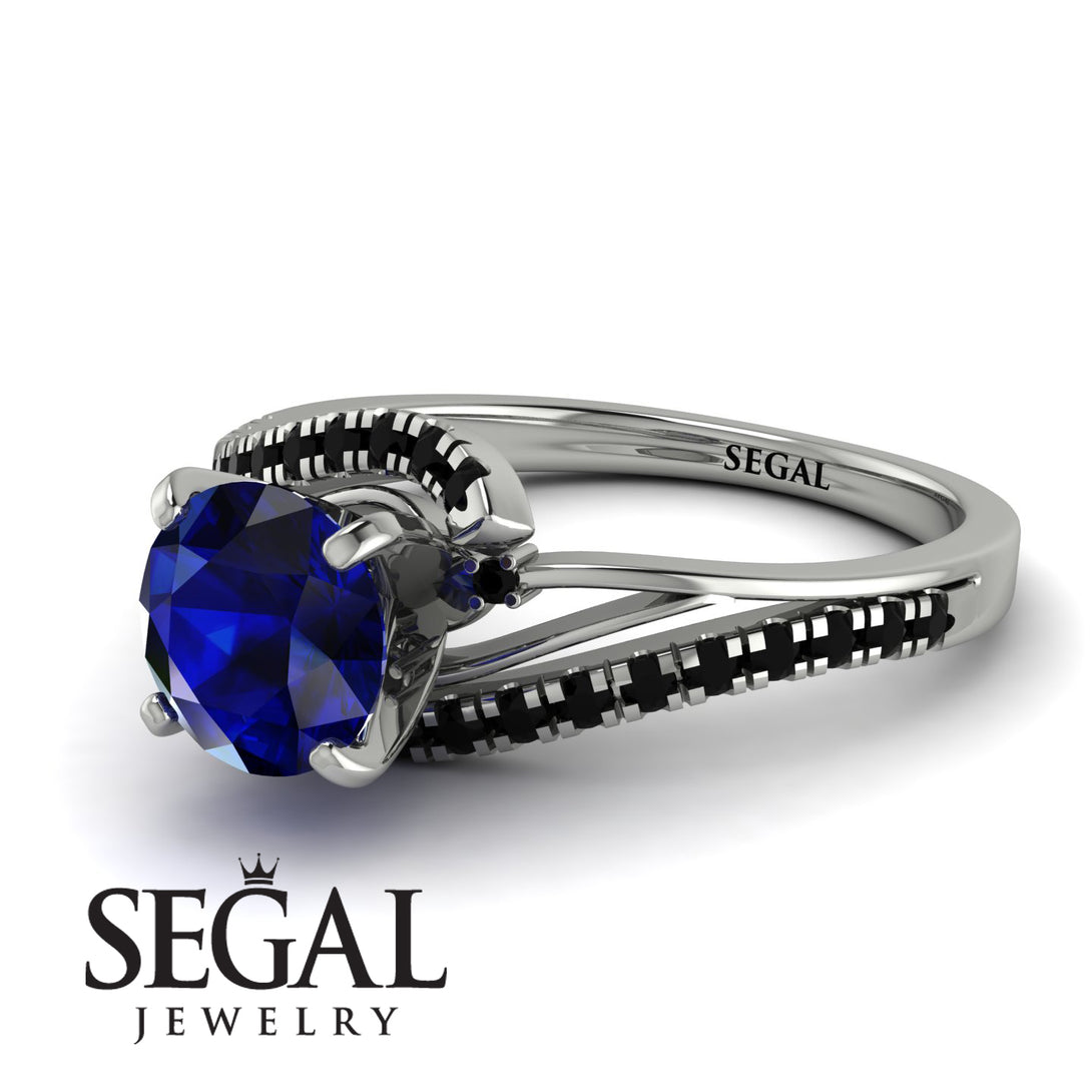 Twist Shank Sapphire Engagement Ring - Maria No. 45