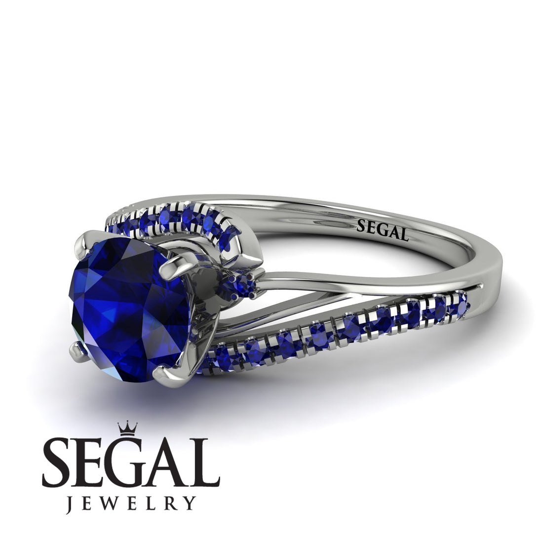 Twist Shank Sapphire Engagement Ring - Maria No. 75