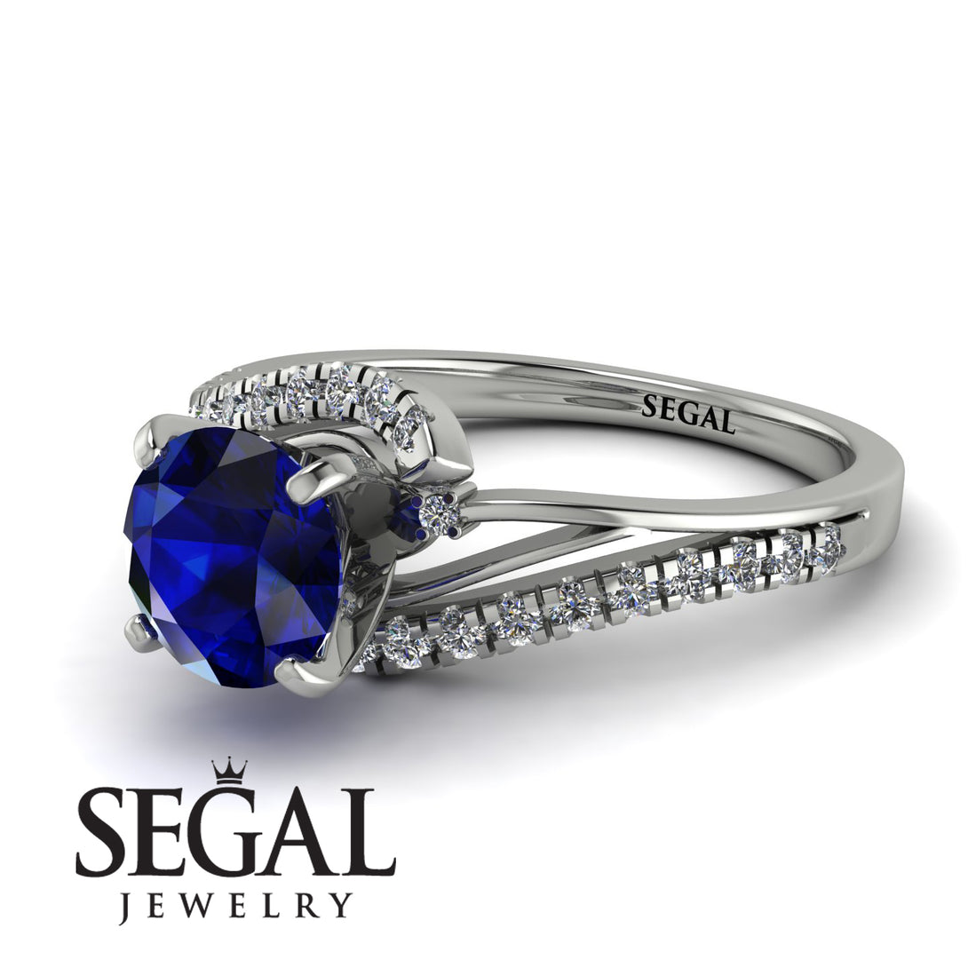 Twist Shank Sapphire Engagement Ring - Maria No. 15