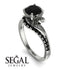 Twist Shank Black Diamond Engagement Ring - Maria No. 39 image 10