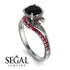 Twist Shank Black Diamond Engagement Ring - Maria No. 54 image 10
