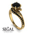 Twist Shank Black Diamond Engagement Ring - Maria No. 37