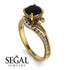 Twist Shank Black Diamond Engagement Ring - Maria No. 7 image 10