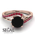 Twist Shank Black Diamond Engagement Ring - Maria No. 53 image 2