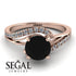 Twist Shank Black Diamond Engagement Ring - Maria No. 8 image 2