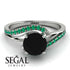 Twist Shank Black Diamond Engagement Ring - Maria No. 24