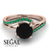 Twist Shank Black Diamond Engagement Ring - Maria No. 23