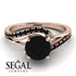 Twist Shank Black Diamond Engagement Ring - Maria No. 38 image 2