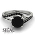 Twist Shank Black Diamond Engagement Ring - Maria No. 39