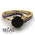 Twist Shank Black Diamond Engagement Ring - Maria No. 67 image 2