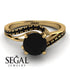 Twist Shank Black Diamond Engagement Ring - Maria No. 37 image 2