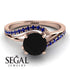 Twist Shank Black Diamond Engagement Ring - Maria No. 68 image 2