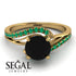 Twist Shank Black Diamond Engagement Ring - Maria No. 22 image 2