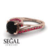 Twist Shank Black Diamond Engagement Ring - Maria No. 53 image 3