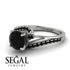 Twist Shank Black Diamond Engagement Ring - Maria No. 39