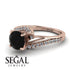 Twist Shank Black Diamond Engagement Ring - Maria No. 8 image 3