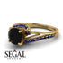 Twist Shank Black Diamond Engagement Ring - Maria No. 67 image 3