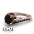 Twist Shank Black Diamond Engagement Ring - Maria No. 38 image 3