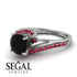Twist Shank Black Diamond Engagement Ring - Maria No. 54 image 3