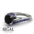 Twist Shank Black Diamond Engagement Ring - Maria No. 69 image 3