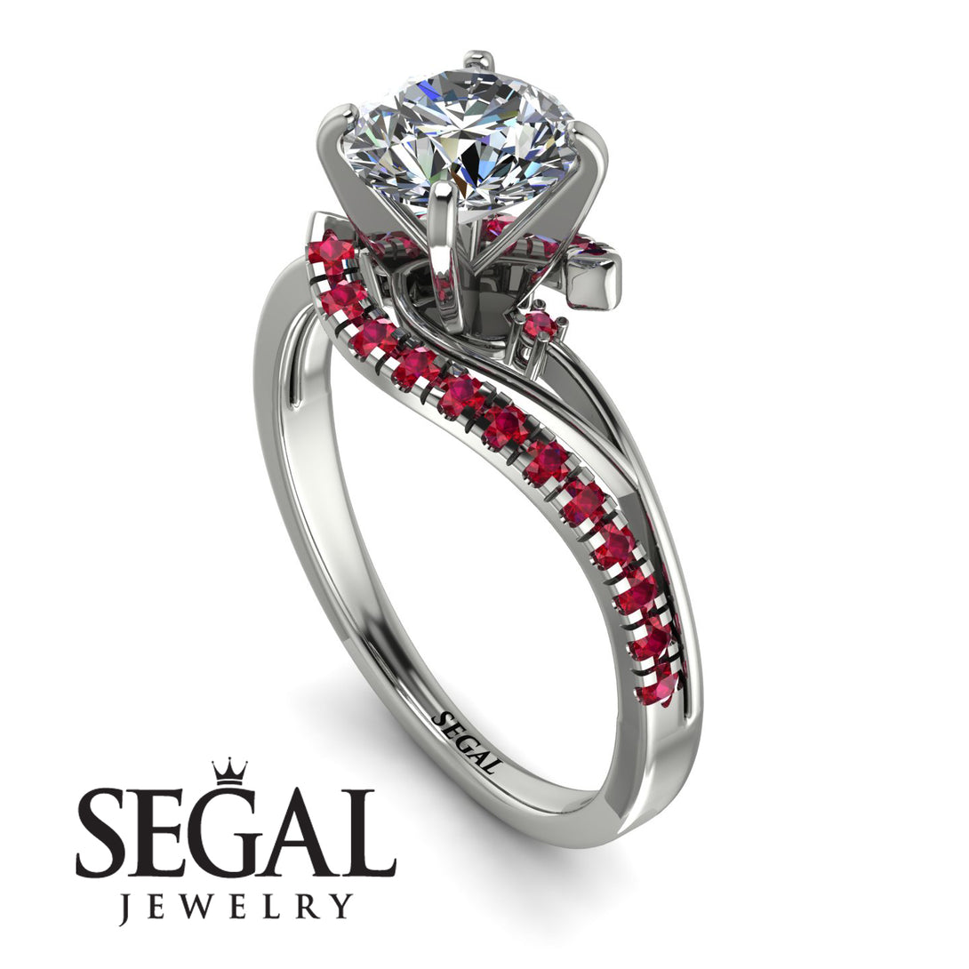Twist Shank Diamond Engagement Ring - Maria No. 48