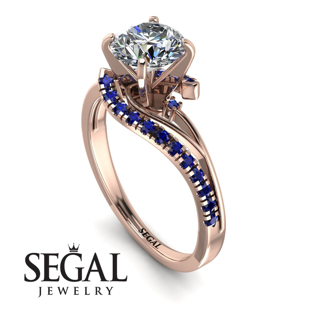 Twist Shank Diamond Engagement Ring - Maria No. 62