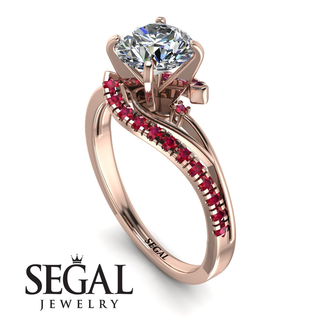 Twist Shank Diamond Engagement Ring - Maria No. 47