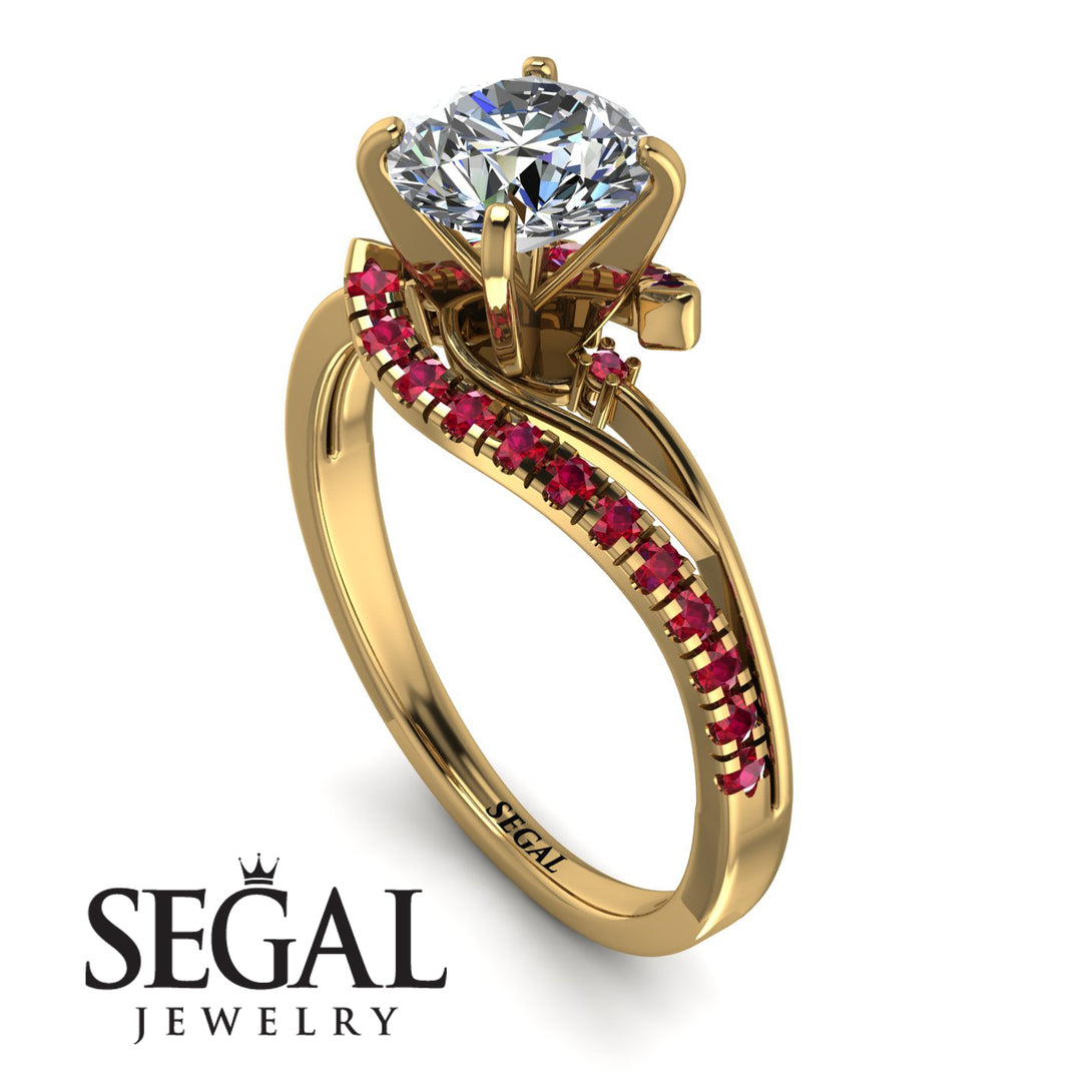 Twist Shank Diamond Engagement Ring - Maria No. 46