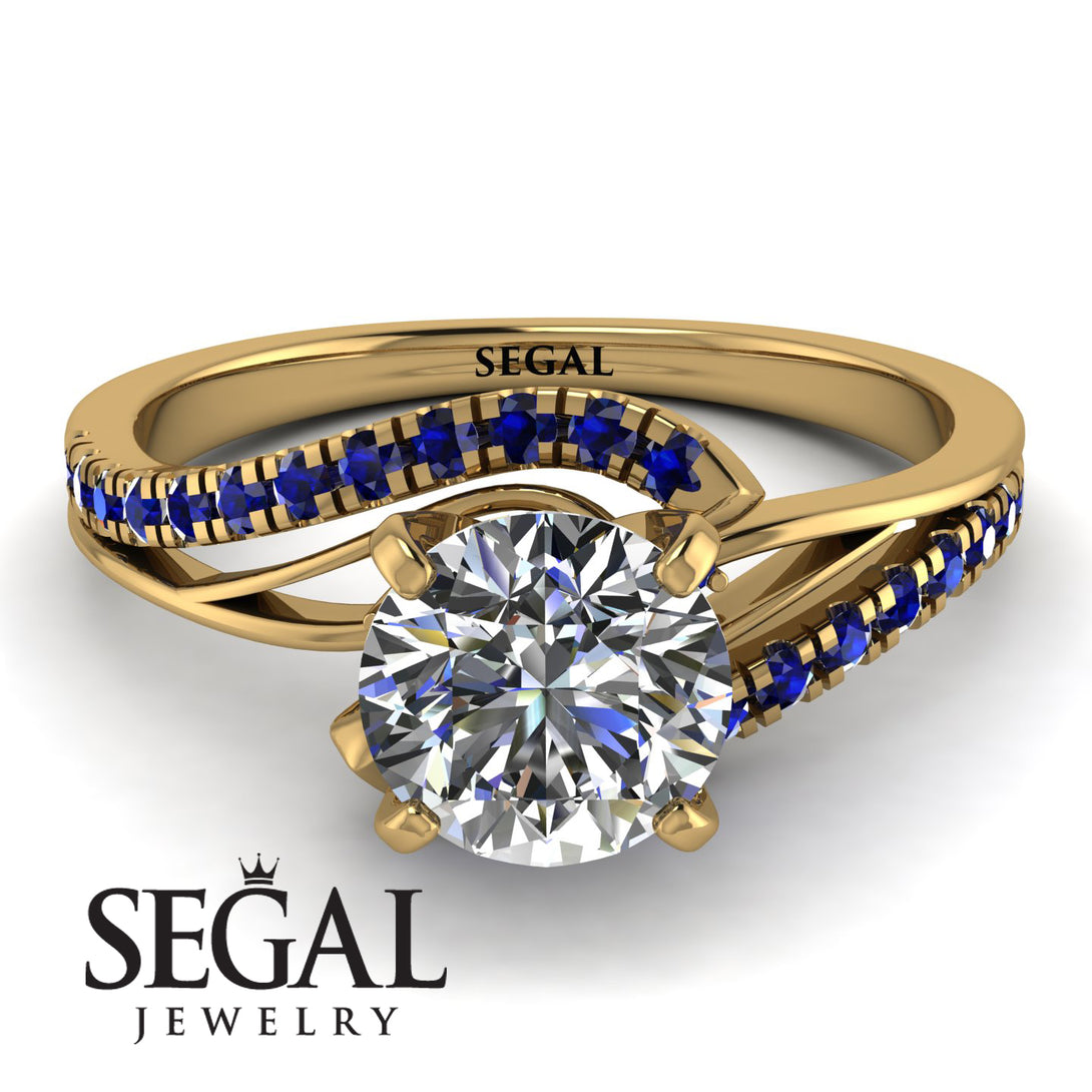 Twist Shank Diamond Engagement Ring - Maria No. 61