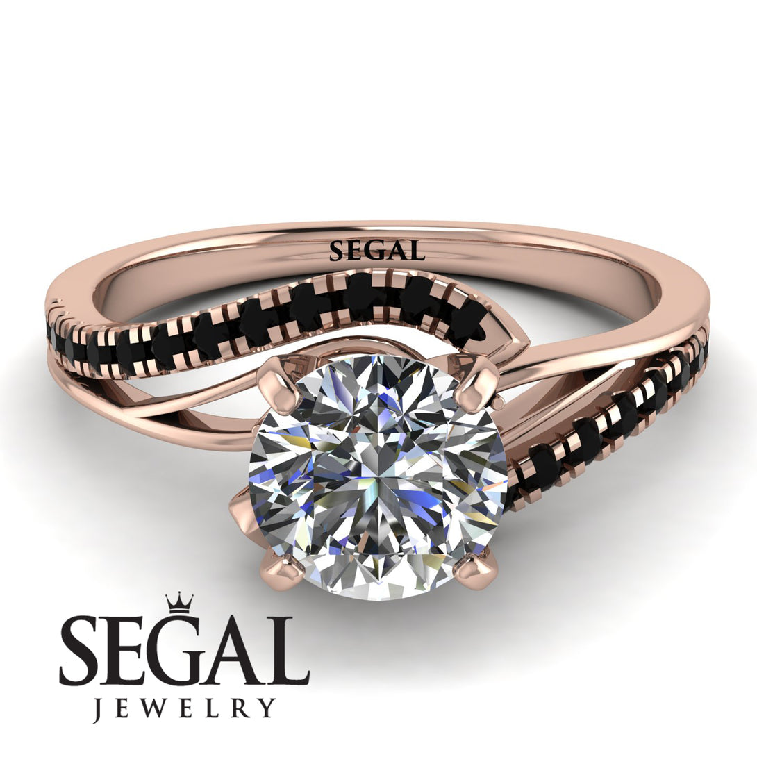 Twist Shank Diamond Engagement Ring - Maria No. 32