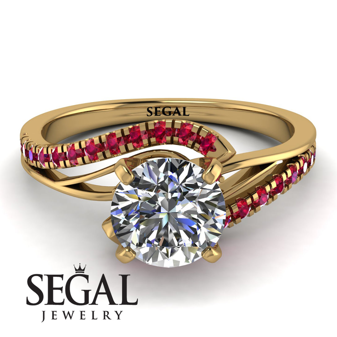 Twist Shank Diamond Engagement Ring - Maria No. 46