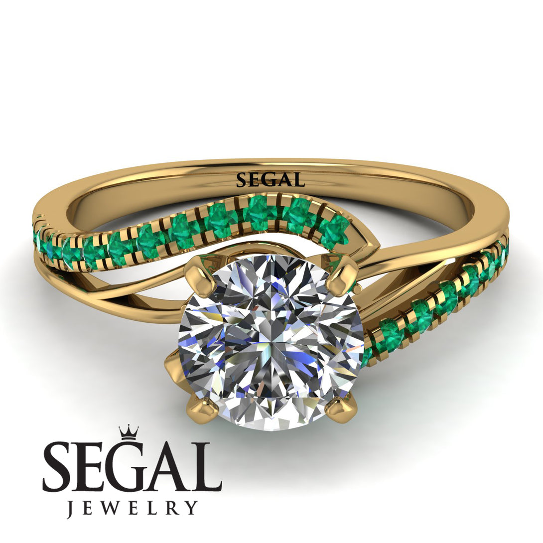 Twist Shank Diamond Engagement Ring - Maria No. 16