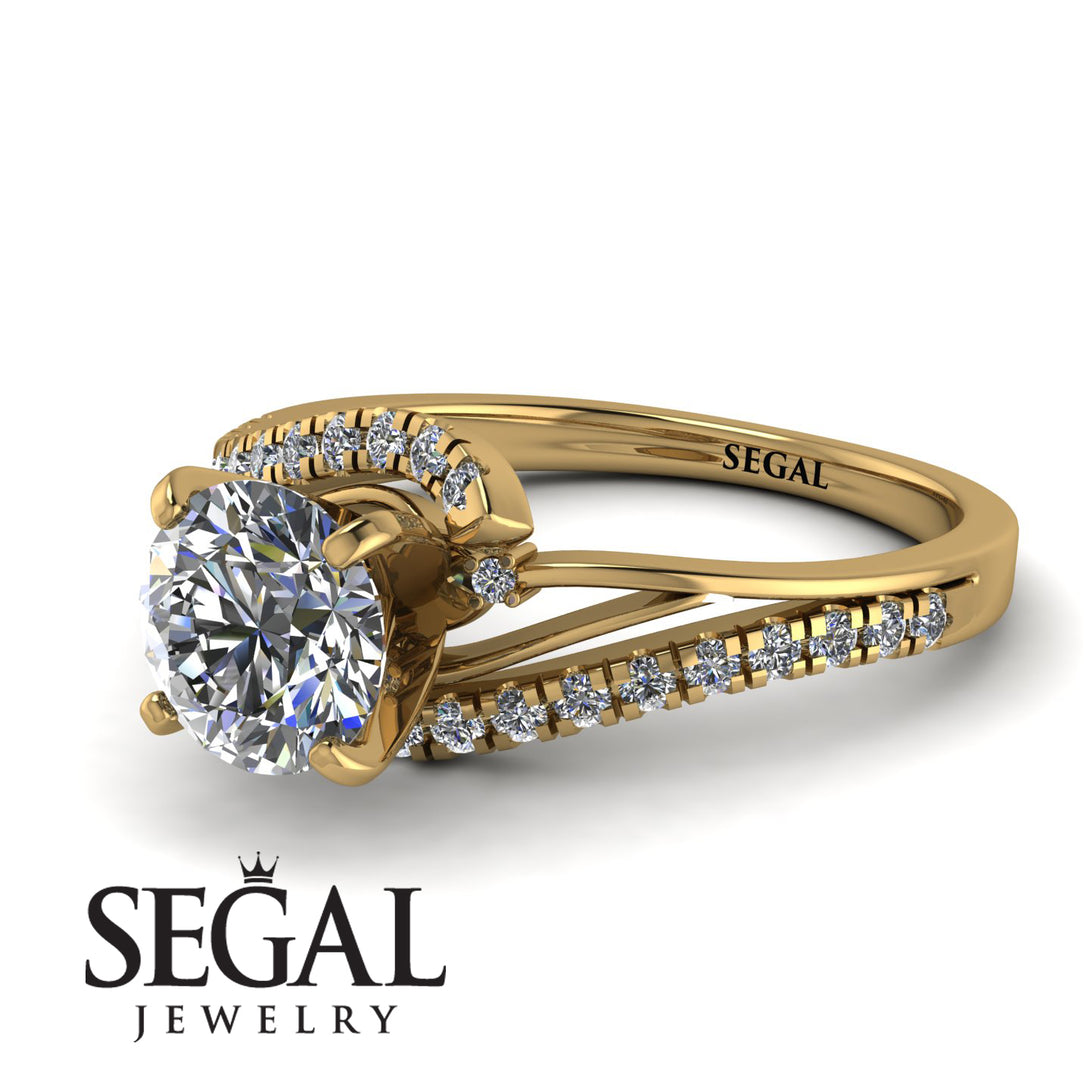 Twist Shank Diamond Engagement Ring - Maria No. 1