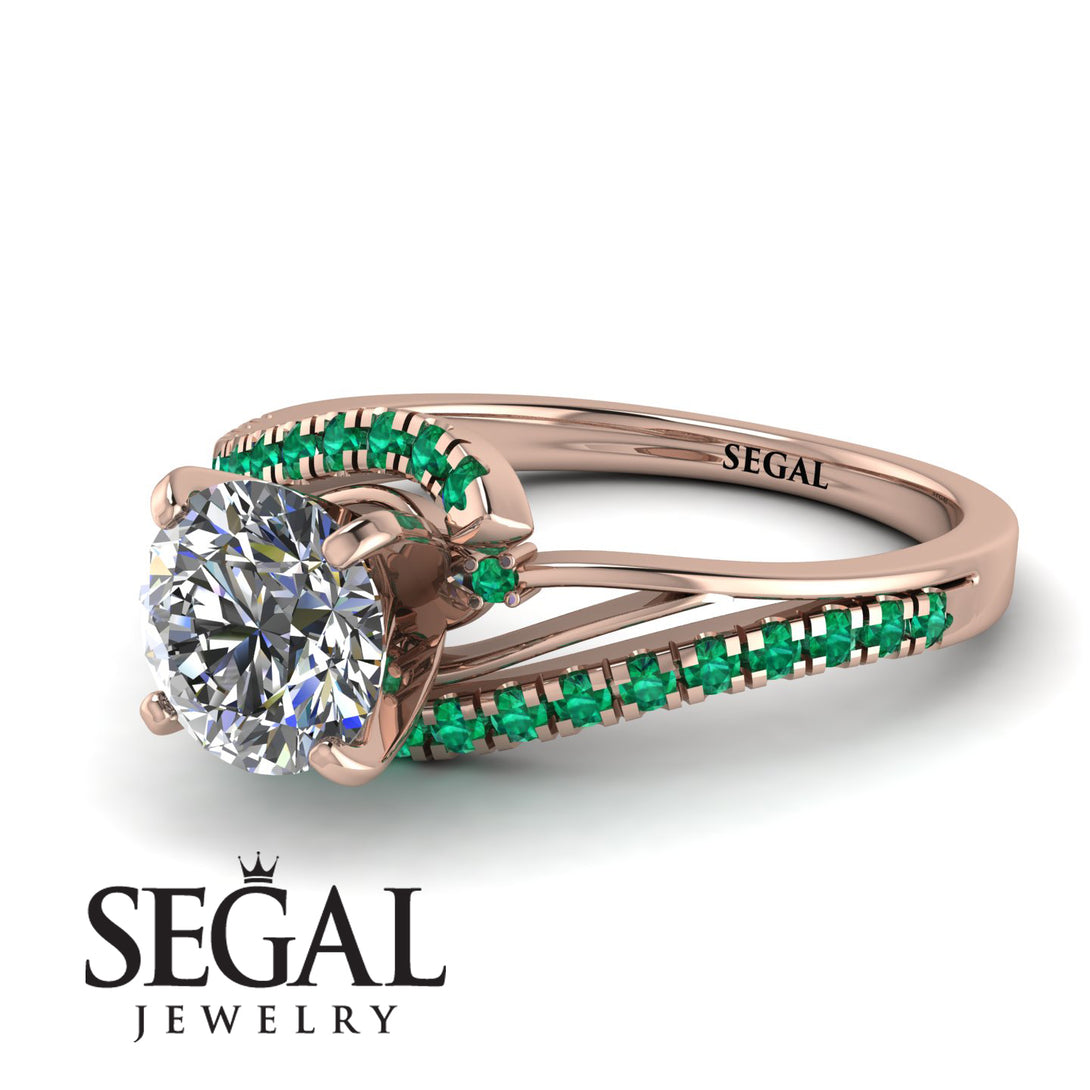 Twist Shank Diamond Engagement Ring - Maria No. 17