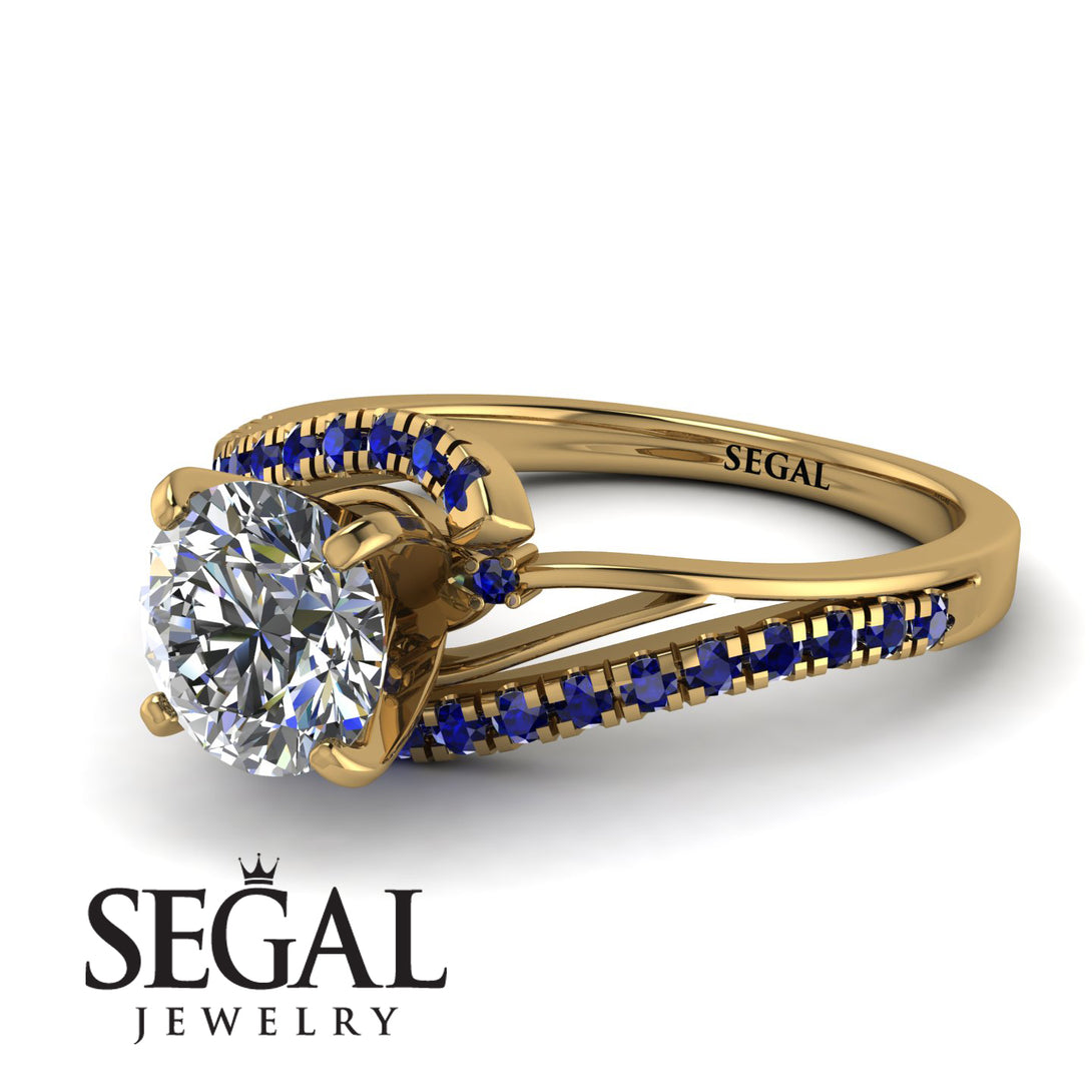 Twist Shank Diamond Engagement Ring - Maria No. 61
