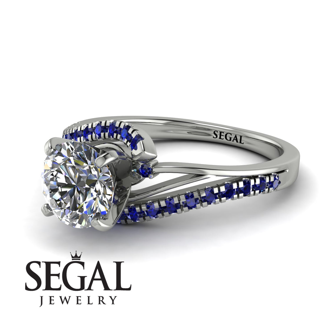 Twist Shank Diamond Engagement Ring - Maria No. 63