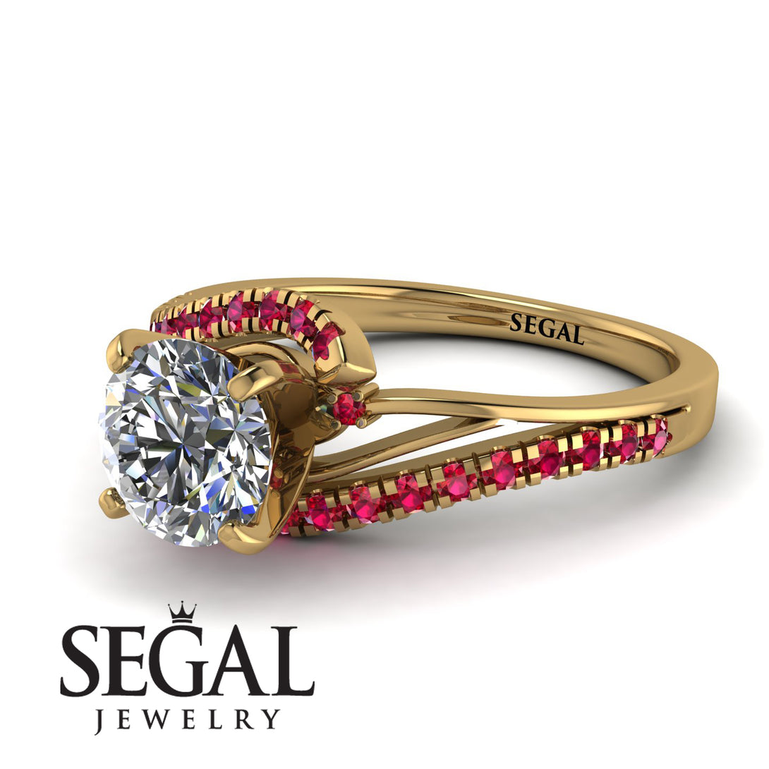 Twist Shank Diamond Engagement Ring - Maria No. 46