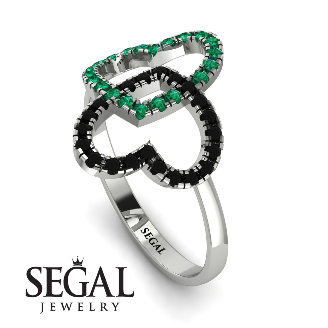 Two Hearts Emerald Ring - Selena No. 36