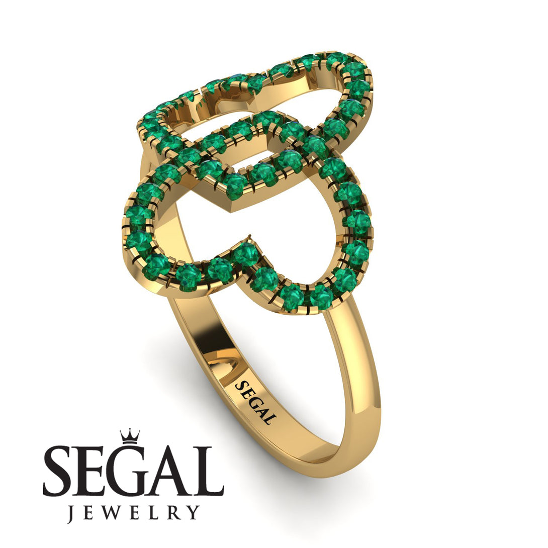 Two Hearts Emerald Ring - Selena No. 19