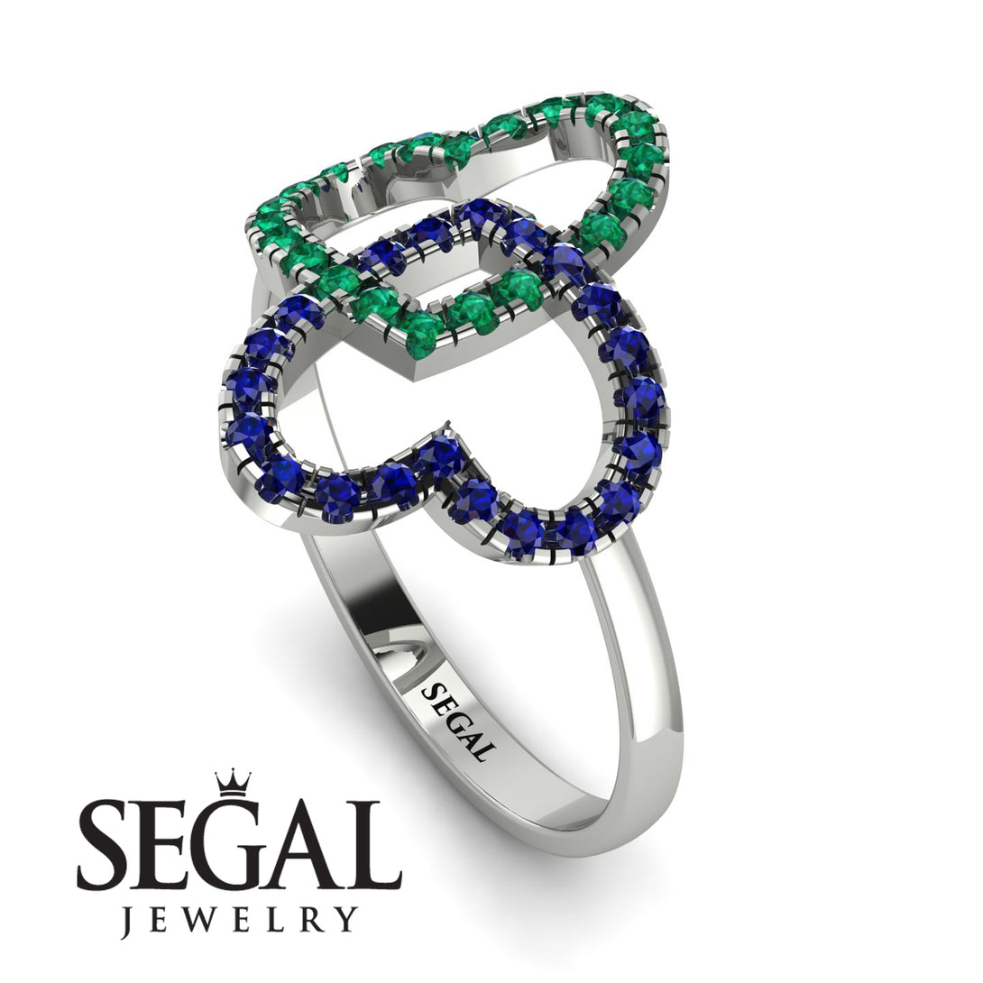Two Hearts Emerald Ring - Selena No. 66