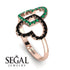 Two Hearts Emerald Ring - Selena No. 35