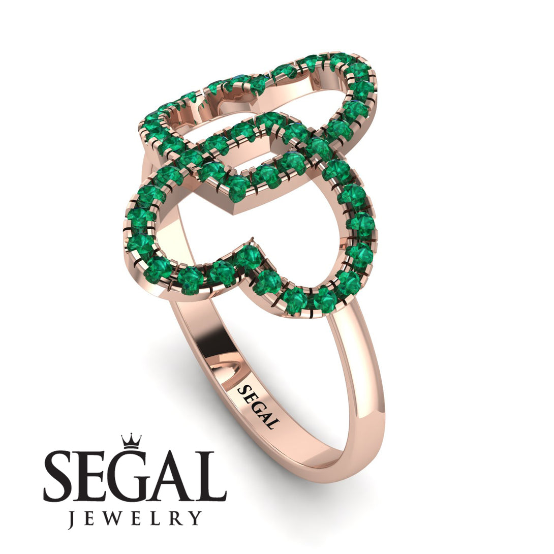 Two Hearts Emerald Ring - Selena No. 20