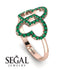 Two Hearts Emerald Ring - Selena No. 20