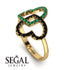 Two Hearts Emerald Ring - Selena No. 34